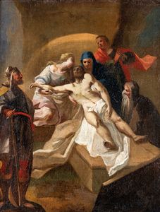 Scuola veneta del XVIII secolo - Il Corpo di Ges  deposto nel sepolcro (XIV Stazione della Via Crucis)