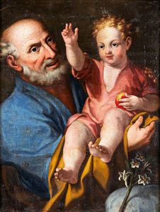 Scuola italiana del XIX secolo - San Giuseppe Con Bambino