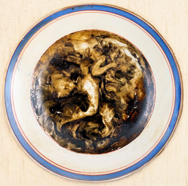 Antonio Mancini : Nudo femminile su piatto di ceramica  - Asta Dipinti del XIX secolo - Associazione Nazionale - Case d'Asta italiane