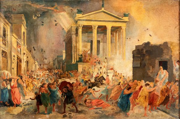 Federico Faruffini : La distruzione di Pompei  - Asta Dipinti del XIX secolo - Associazione Nazionale - Case d'Asta italiane