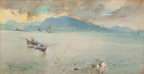 Giuseppe Casciaro : Marina con pescatori  - Asta Dipinti del XIX secolo - Associazione Nazionale - Case d'Asta italiane