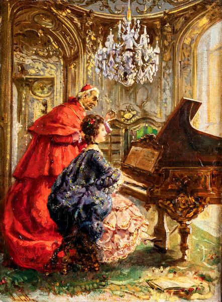 Sinibaldo Tordi : Lezione di piano  - Asta Dipinti del XIX secolo - Associazione Nazionale - Case d'Asta italiane