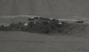 Cesare Tiratelli - Paesaggio con pineta