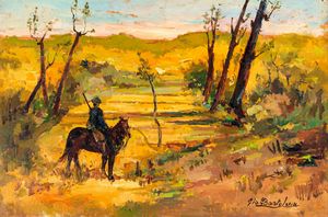 Giovanni Bartolena - Cacciatore nella campagna livornese