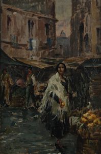 Giuseppe Uva - Donna al mercato