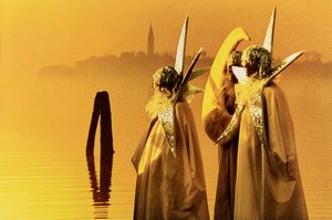 FULVIO ROITER - Carnevale con l'isola degli Armeni sullo sfondo, Venezia