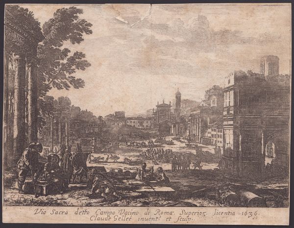CLAUDE LORRAIN : Via Sacra detto Campo Vaccino di Roma  - Asta Disegni, Stampe e Carte Geografiche dal XVI al XIX secolo - Associazione Nazionale - Case d'Asta italiane