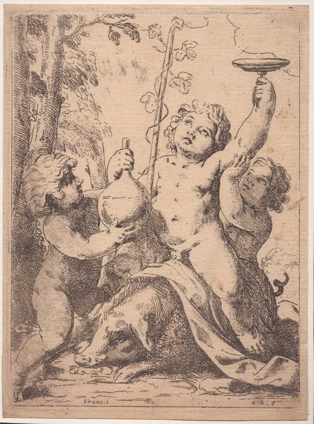 Girolamo Scarsello : Baccanale con tre putti  - Asta Disegni, Stampe e Carte Geografiche dal XVI al XIX secolo - Associazione Nazionale - Case d'Asta italiane
