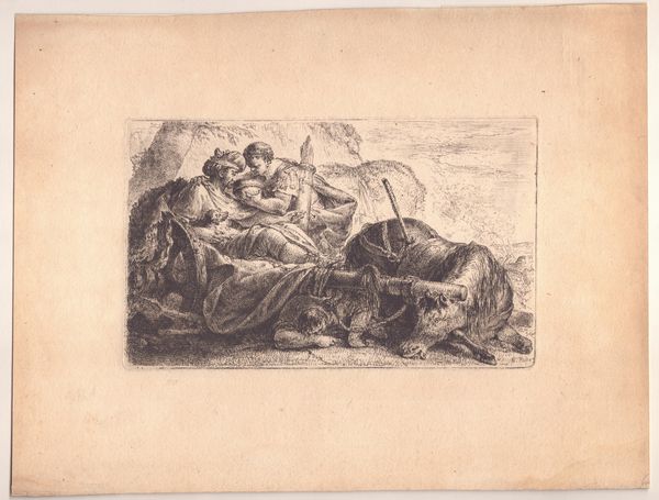 CHRISTIAN BERNHARD RODE : Dario ferito riceve l'acqua  - Asta Disegni, Stampe e Carte Geografiche dal XVI al XIX secolo - Associazione Nazionale - Case d'Asta italiane