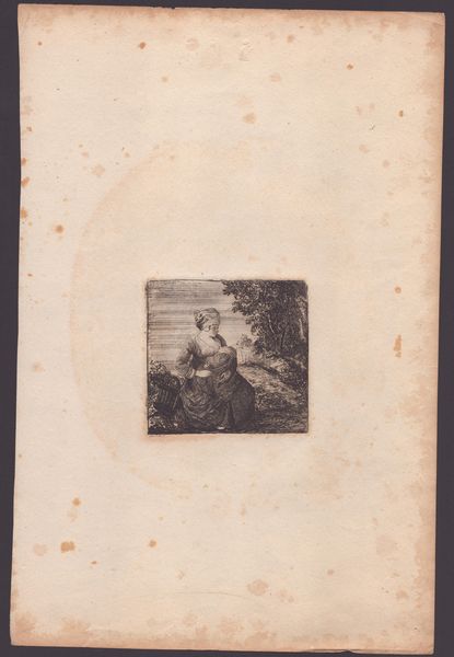 David Deuchar : Una donna con bambino nel paesaggio  - Asta Disegni, Stampe e Carte Geografiche dal XVI al XIX secolo - Associazione Nazionale - Case d'Asta italiane