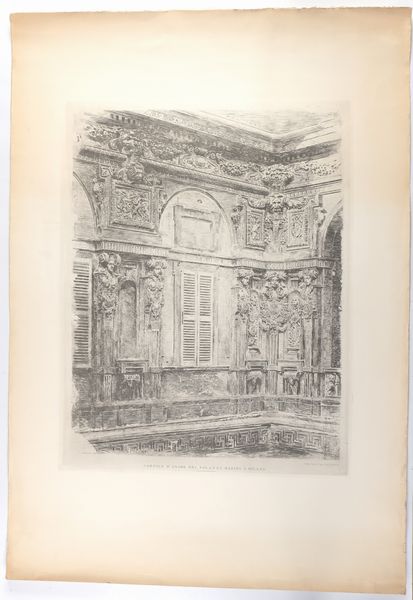 Luigi Conconi : Cortile d'onore del Palazzo Marino a Milano  - Asta Disegni, Stampe e Carte Geografiche dal XVI al XIX secolo - Associazione Nazionale - Case d'Asta italiane