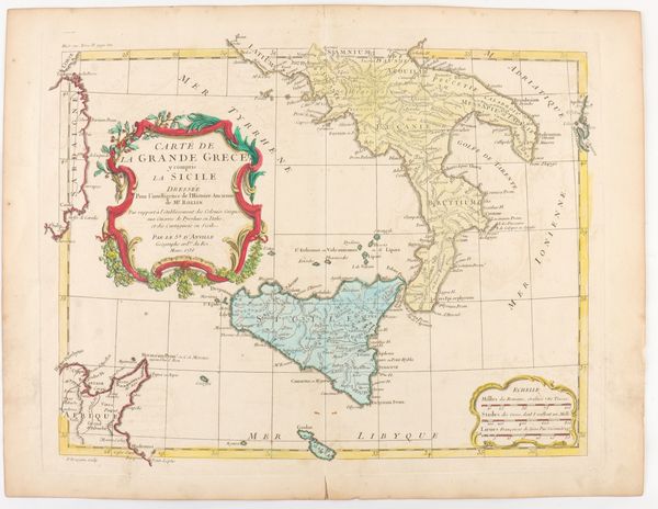 Carte de la Grande Gr�ce, y compris la Sicile, dress�e pour l'intelligence de l'Histoire Ancienne de Mr. Rollin...  - Asta Disegni, Stampe e Carte Geografiche dal XVI al XIX secolo - Associazione Nazionale - Case d'Asta italiane