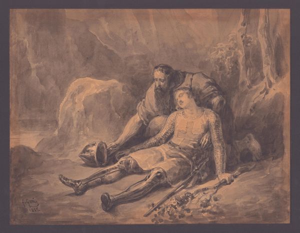 Francesco Gonin : Morte di un cavaliere  - Asta Disegni, Stampe e Carte Geografiche dal XVI al XIX secolo - Associazione Nazionale - Case d'Asta italiane