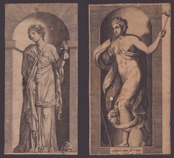 Giulio Bonasone, nei modi di : Avaritia - Diligentia  - Asta Disegni, Stampe e Carte Geografiche dal XVI al XIX secolo - Associazione Nazionale - Case d'Asta italiane