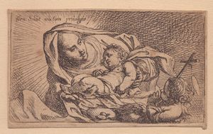 CORNELIS SCHUT : Madonna col Bambino e San Giovannino - Ges Infante con globo  - Asta Disegni, Stampe e Carte Geografiche dal XVI al XIX secolo - Associazione Nazionale - Case d'Asta italiane