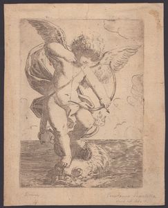 Girolamo Scarsello - Cupido in piedi sul dorso di delfino
