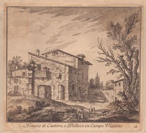 Philothée François Duflos, Attribuito a - Tempio di Casstore, e Polucce in Campo Vaccino