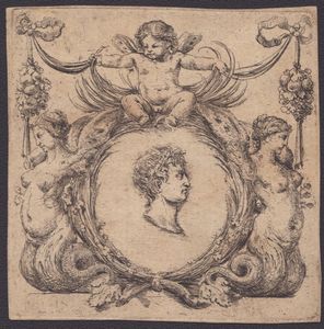 Mauro Tesi - Testa di imperatore romano in cartouche