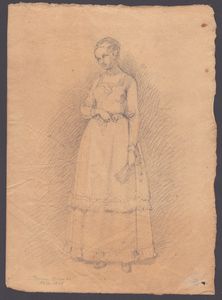 Odoardo Borrani - Donna con ventaglio