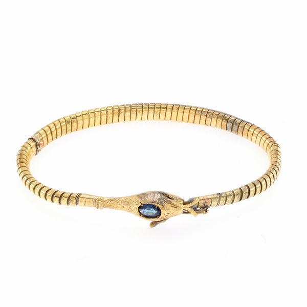 Bracciale Vittoriano maglia tubogas a serpente  - Asta Gioielli e Orologi Web Only - Associazione Nazionale - Case d'Asta italiane