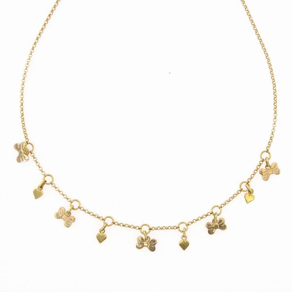 Collana in oro giallo 18kt con charms  - Asta Gioielli e Orologi Web Only - Associazione Nazionale - Case d'Asta italiane