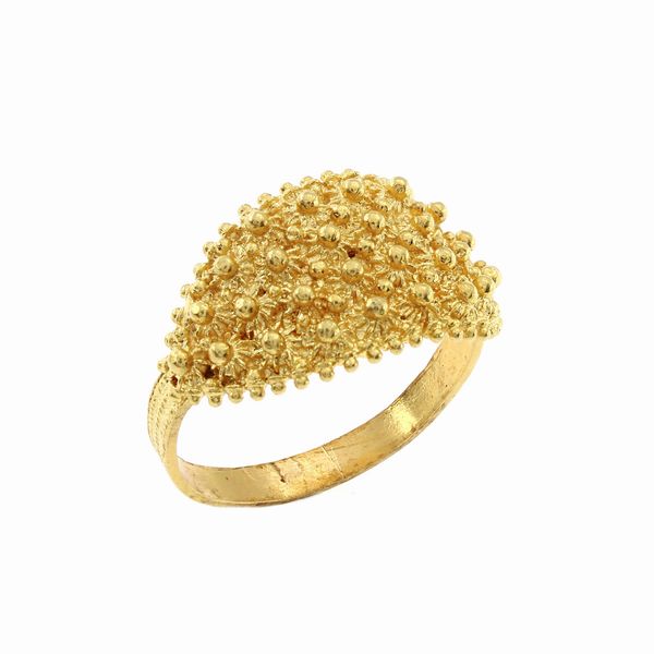 Anello in oro giallo 18kt in filigrana sarda  - Asta Gioielli e Orologi Web Only - Associazione Nazionale - Case d'Asta italiane
