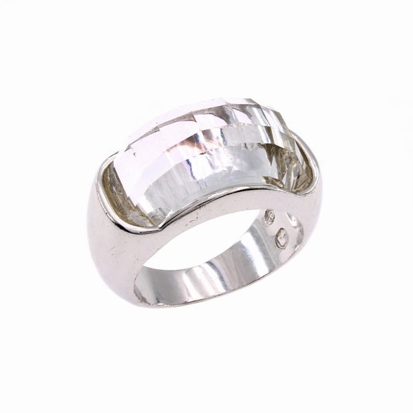 Swarovski anello bijou in metallo argentato e cristallo sfaccettato  - Asta Gioielli e Orologi Web Only - Associazione Nazionale - Case d'Asta italiane