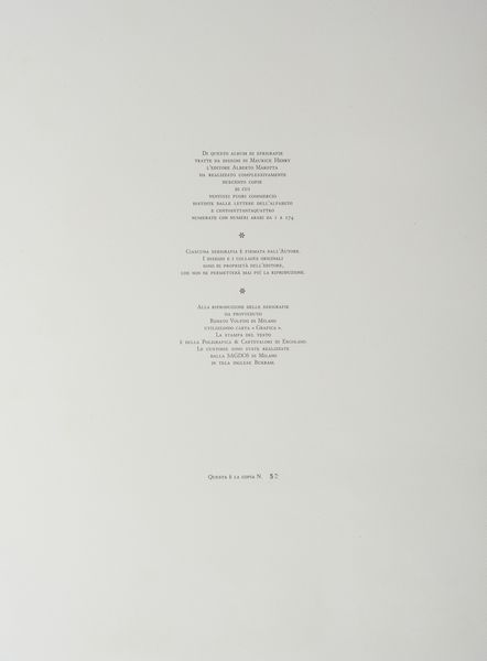 HENRY MAURICE (1907 - 1984) : CARTELLA n. 52, 1969  - Asta Asta 448 | GRAFICA MODERNA, FOTOGRAFIA E MULTIPLI D'AUTORE Virtuale - Associazione Nazionale - Case d'Asta italiane