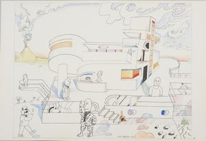 STEINBERG SAUL (1914 - 1999) : DERRIER LE MIROIR, 1973  - Asta Asta 448 | GRAFICA MODERNA, FOTOGRAFIA E MULTIPLI D'AUTORE Virtuale - Associazione Nazionale - Case d'Asta italiane