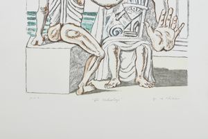 DE CHIRICO GIORGIO (1888 - 1978) : GLI ARCHEOLOGI  - Asta Asta 448 | GRAFICA MODERNA, FOTOGRAFIA E MULTIPLI D'AUTORE Virtuale - Associazione Nazionale - Case d'Asta italiane