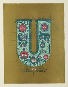 HARLOFF GUY (1933 - 1991) : LOTTO COMPOSTO DA N.5 FOGLI ((VOYELLES). ARTHUR RIMBAUD  - Asta Asta 448 | GRAFICA MODERNA, FOTOGRAFIA E MULTIPLI D'AUTORE Virtuale - Associazione Nazionale - Case d'Asta italiane