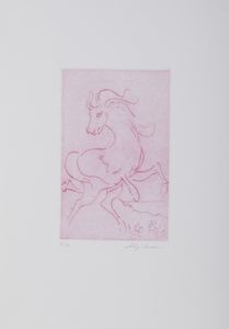 SASSU ALIGI (1912 - 2000) - CAVALLO XANTO TRAMONTO