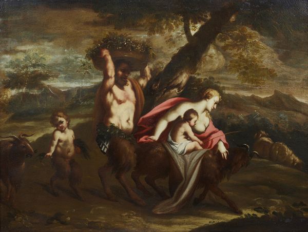 ARTISTA ITALIANO DEL XVII SECOLO : Corteo bacchico con satiri  - Asta Asta 449 | ARTE ANTICA E DEL XIX SECOLO Virtuale - Associazione Nazionale - Case d'Asta italiane