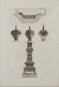 PIRANESI GIOVANNI BATTISTA (1720 - 1778) - Profilo di nave antica in marmo