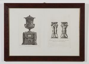 PIRANESI GIOVANNI BATTISTA (1720 - 1778) : Vaso antico in marmo e gruppo di tre donne  - Asta Asta 449 | ARTE ANTICA E DEL XIX SECOLO Virtuale - Associazione Nazionale - Case d'Asta italiane