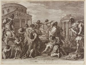 BARTOLOZZI FRANCESCO (1727 - 1815) - Furio Camillo libera Roma da Brenno