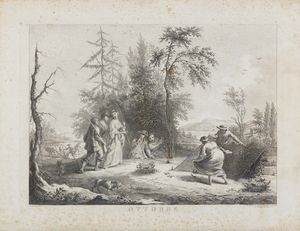 BARTOLOZZI FRANCESCO (1727 - 1815) : Gruppo di quattro acqueforti raffiguranti le allegorie del mese di gennaio, febbraio, ottobre e dicembre  - Asta Asta 449 | ARTE ANTICA E DEL XIX SECOLO Virtuale - Associazione Nazionale - Case d'Asta italiane