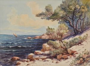 BELTRAME ACHILLE (1871 - 1945) - Riva di mare.