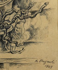 STAGNOLI ANTONIO (1922 - 2015) : Figura con vasi di fiori  - Asta Asta 449 | ARTE ANTICA E DEL XIX SECOLO Virtuale - Associazione Nazionale - Case d'Asta italiane