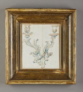 ARTISTA ITALIANO DEL XVIII SECOLO : Progetto per un'applique a due luci  - Asta Asta 449 | ARTE ANTICA E DEL XIX SECOLO Virtuale - Associazione Nazionale - Case d'Asta italiane