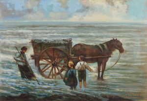 UGOLINI GIAN ANGELO (1881 - 1962) - La pesca delle arselle