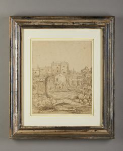 BELLOTTO BERNARDO (1721 - 1780) : Nello stile di. Capriccio con rovine  - Asta Asta 449 | ARTE ANTICA E DEL XIX SECOLO Virtuale - Associazione Nazionale - Case d'Asta italiane