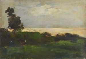 DELLEANI LORENZO (1840 - 1908) - Attribuito a. Paesaggio
