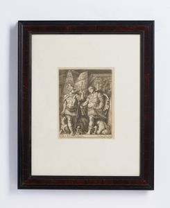 CALDARA POLIDORO, DETTO POLIDORO DA CARAVAGGIO (1497 - 1543) : Da. Due condottieri abbigliati all'antica di fronte ad edifici classici  - Asta Asta 449 | ARTE ANTICA E DEL XIX SECOLO Virtuale - Associazione Nazionale - Case d'Asta italiane