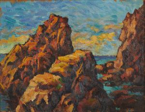 PUCCINI MARIO (1869 - 1920) - Attribuito a. Scogliera