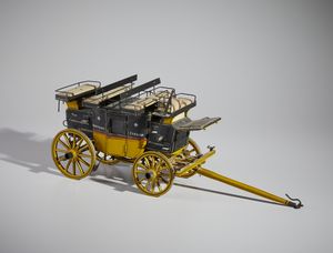 MANIFATTURA DEL XIX-XX SECOLO - Modellino di omnibus in legno dipinto