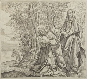 VIANI GIOVANNI MARIA (1636 - 1700) - Da. La visione di Sant'Antonio di Padova