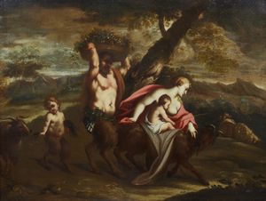 ARTISTA ITALIANO DEL XVII SECOLO - Corteo bacchico con satiri