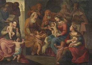 ARTISTA TOSCANO DEL XVII SECOLO - La famiglia di Sant'Anna