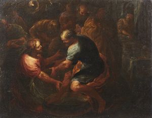 ARTISTA DEL XVIII SECOLO : Lavanda dei piedi  - Asta Asta 449 | ARTE ANTICA E DEL XIX SECOLO Virtuale - Associazione Nazionale - Case d'Asta italiane